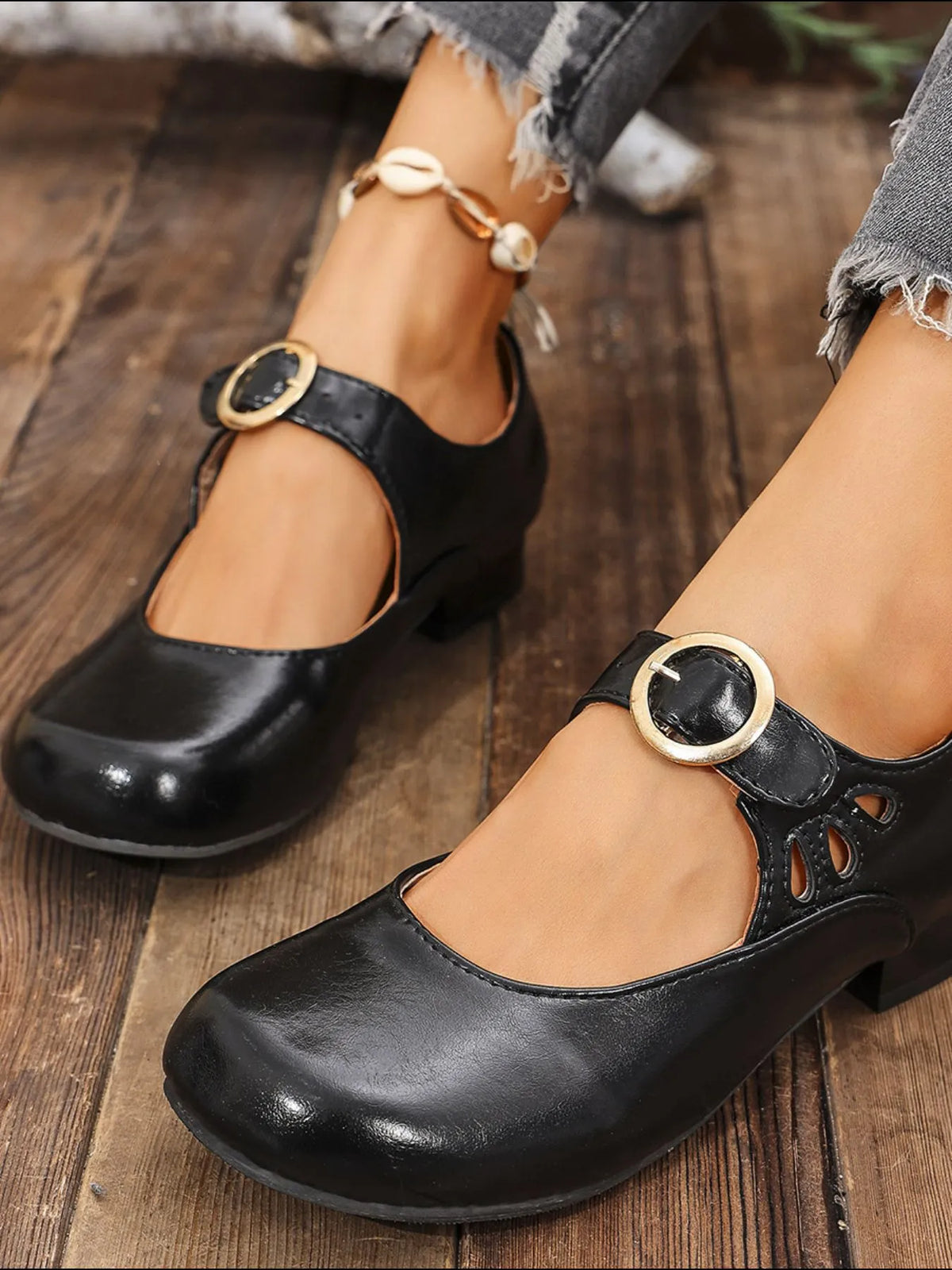 Buckle Strap Mary Jane Loafers, view 8
