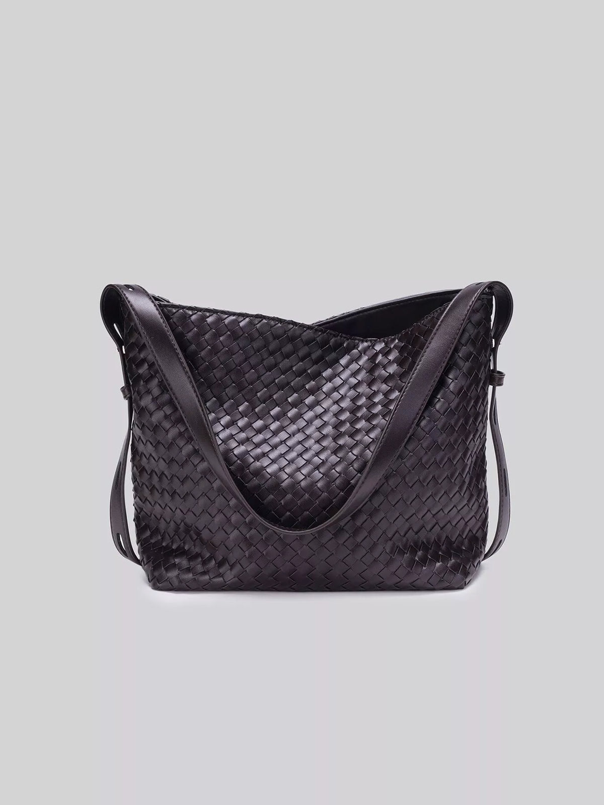 Woven Leather Hobo Shoulder Bag