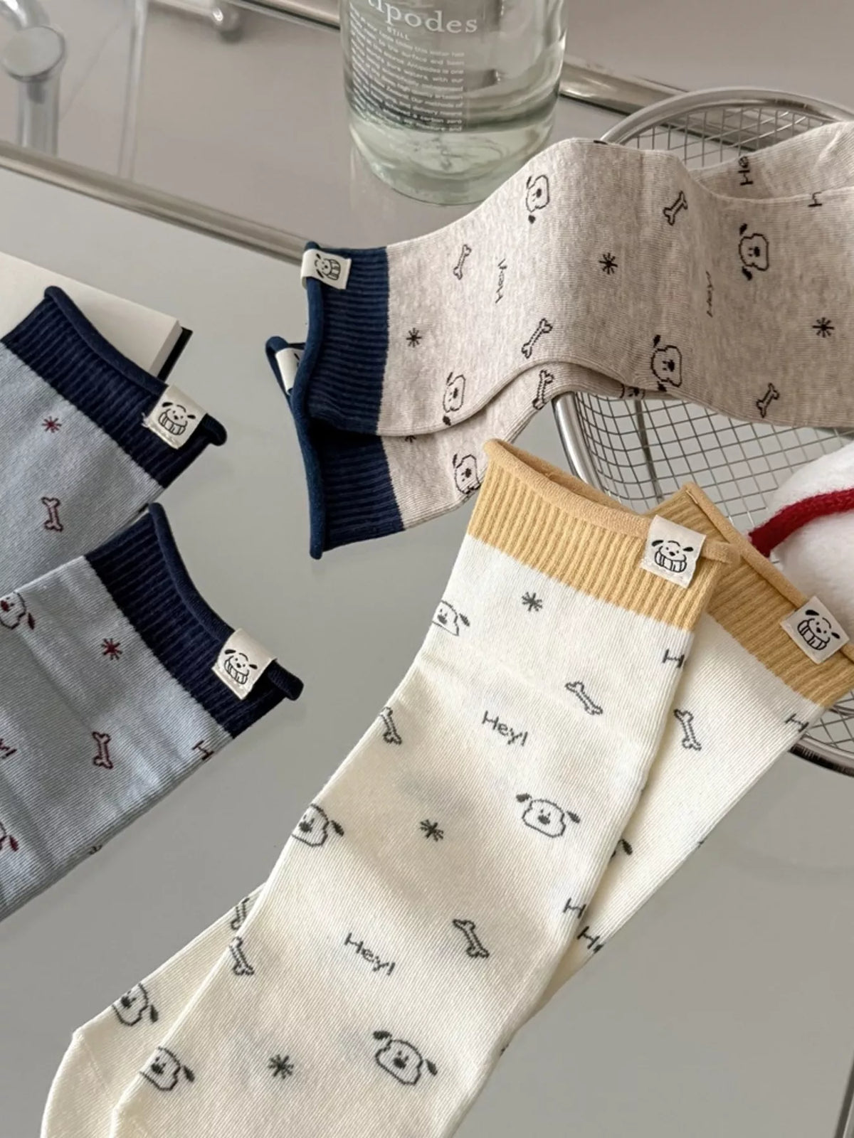 Cartoon Print Cotton Crew Socks - Lilixa.store