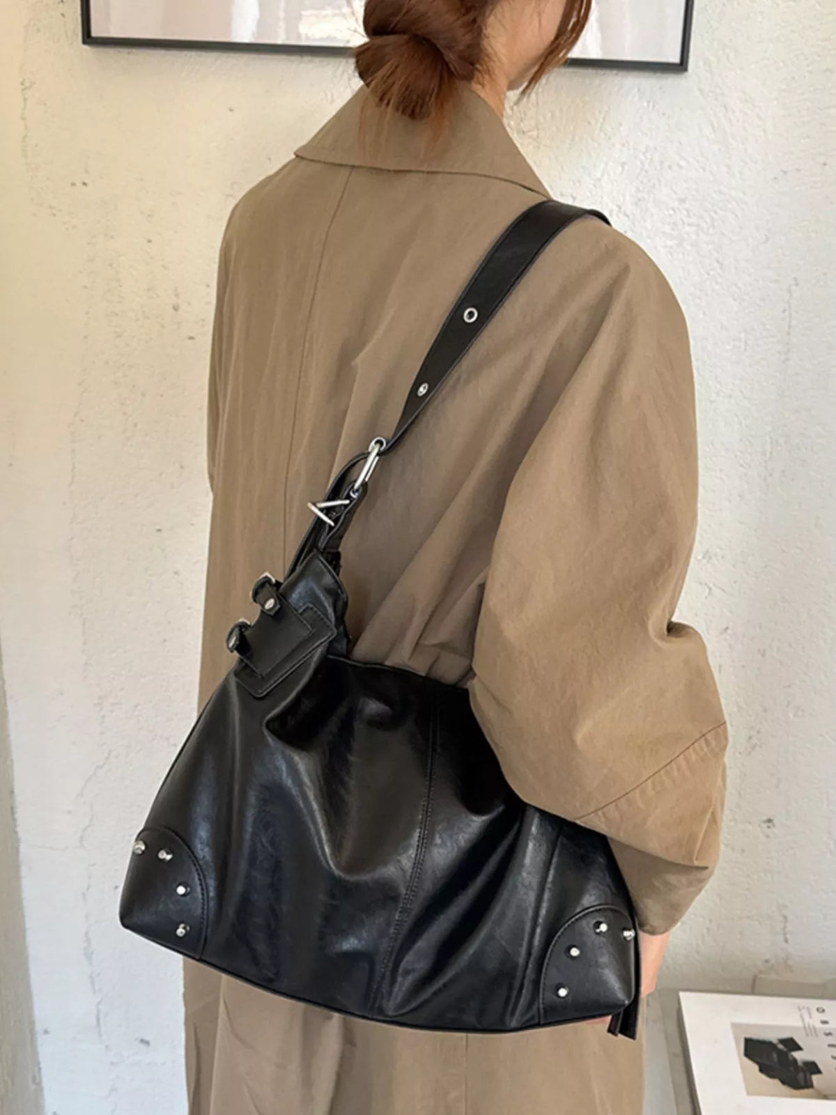 Rivet Decor Shoulder Bag - Lilixa.store
