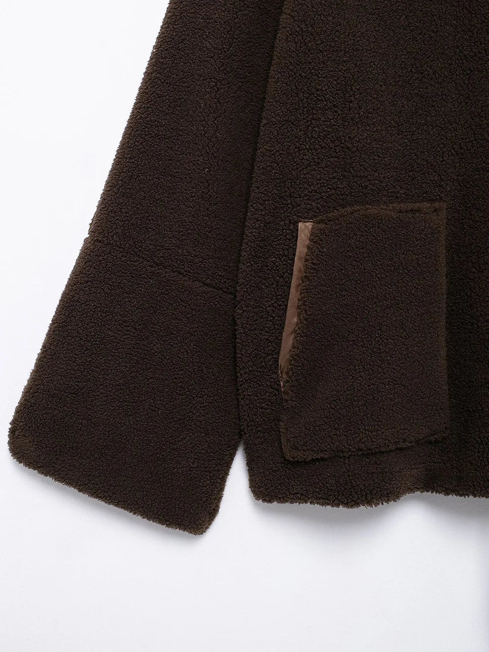 Turtleneck Zip Up Long Sleeve Plush Jacket, view 25