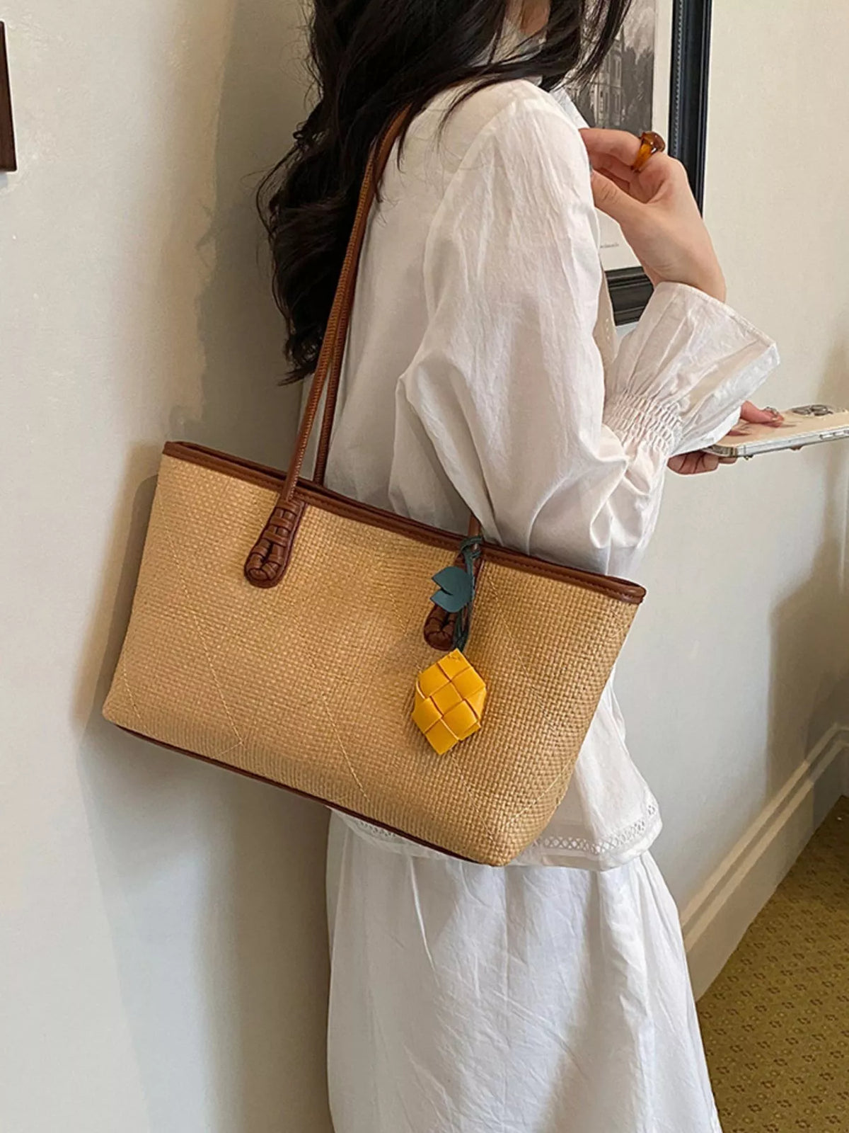 Contrast Trim Shoulder Bag - Lilixa.store