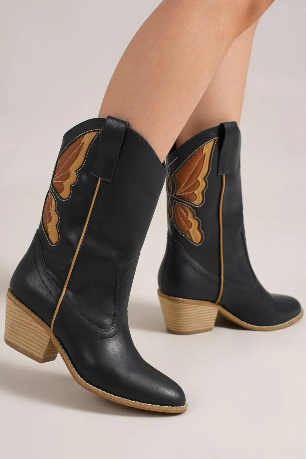 Beast Fashion Butterfly Cut Detail Point Toe Boots - Lilixa.store