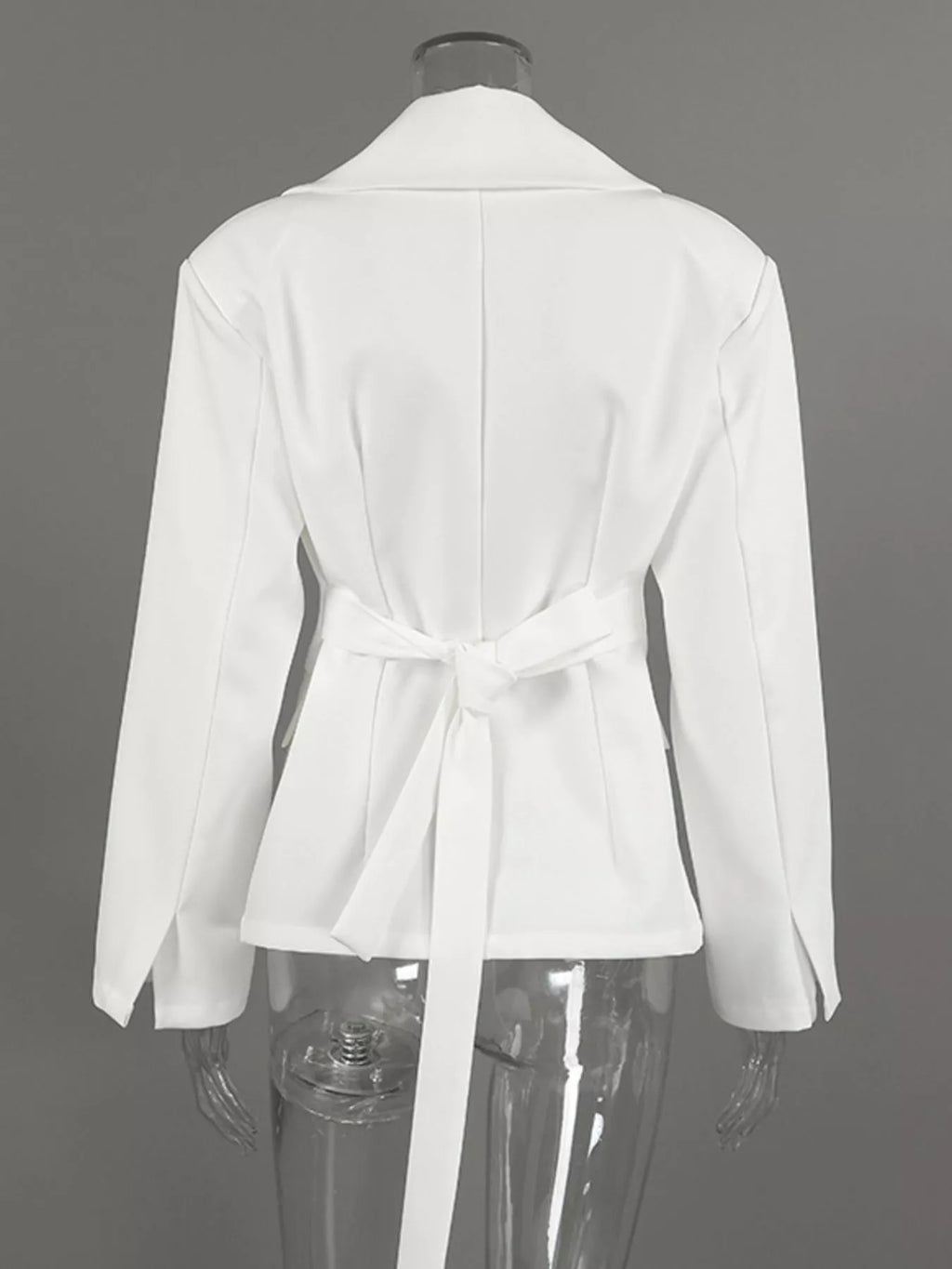 One Button Padded Shoulders Blazer - Lilixa.store