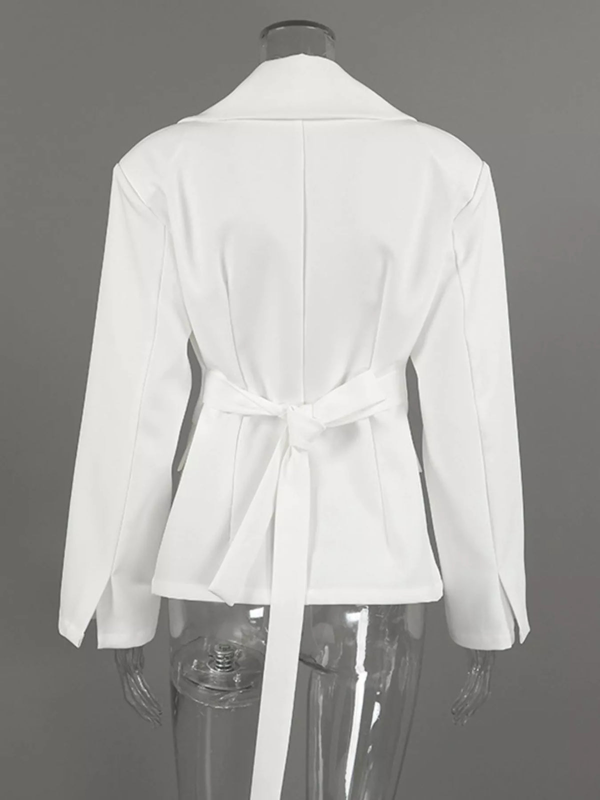 One Button Padded Shoulders Blazer - Lilixa.store