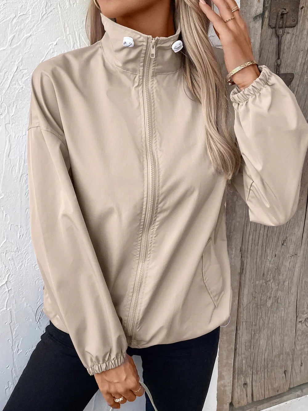 Ivy Lane Pocketed Zip Up Long Sleeve Jacket, view 2