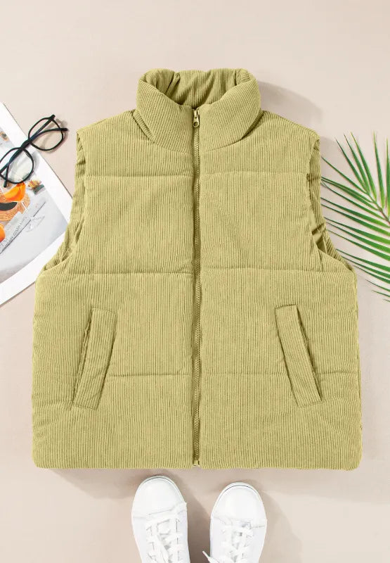 Zip Up Turtleneck Vest Coat, view 6