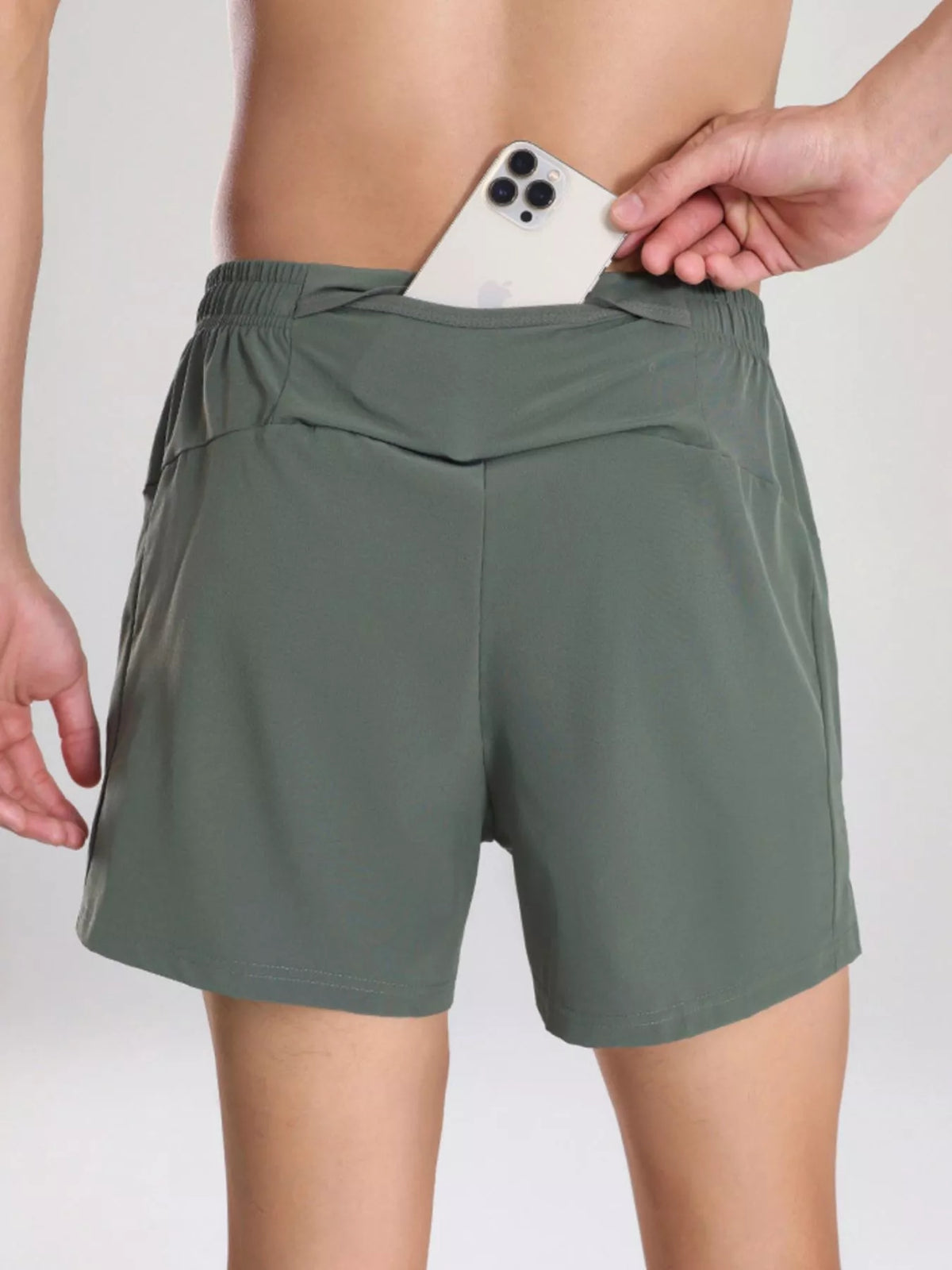 Men's Plus Size Elastic Waist Active Shorts, view 2