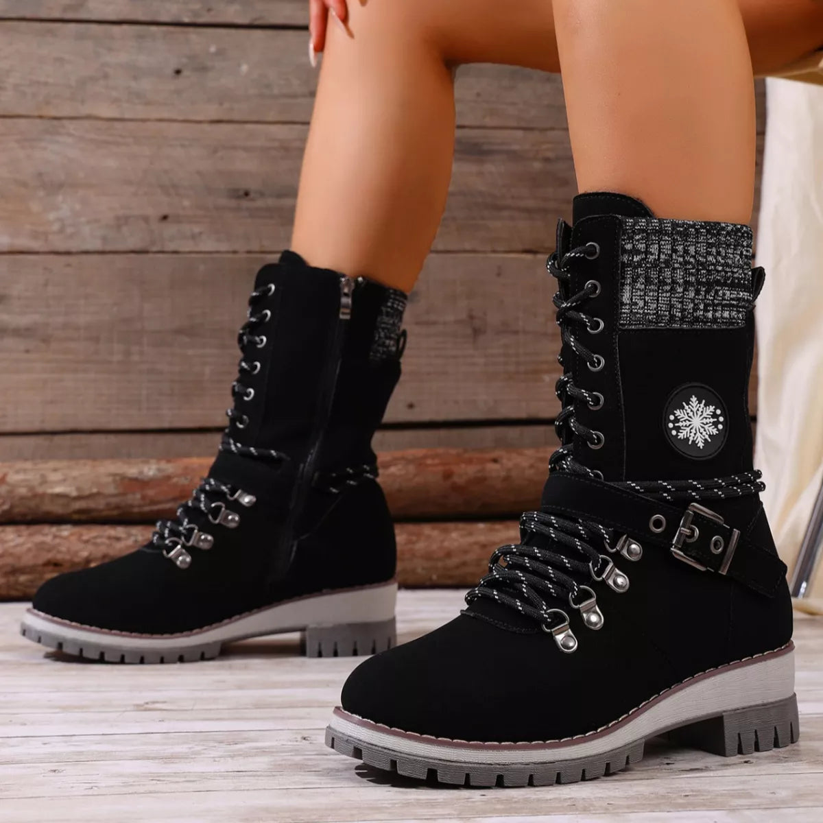 Lace-Up Ankle Combat Boots - Lilixa.store