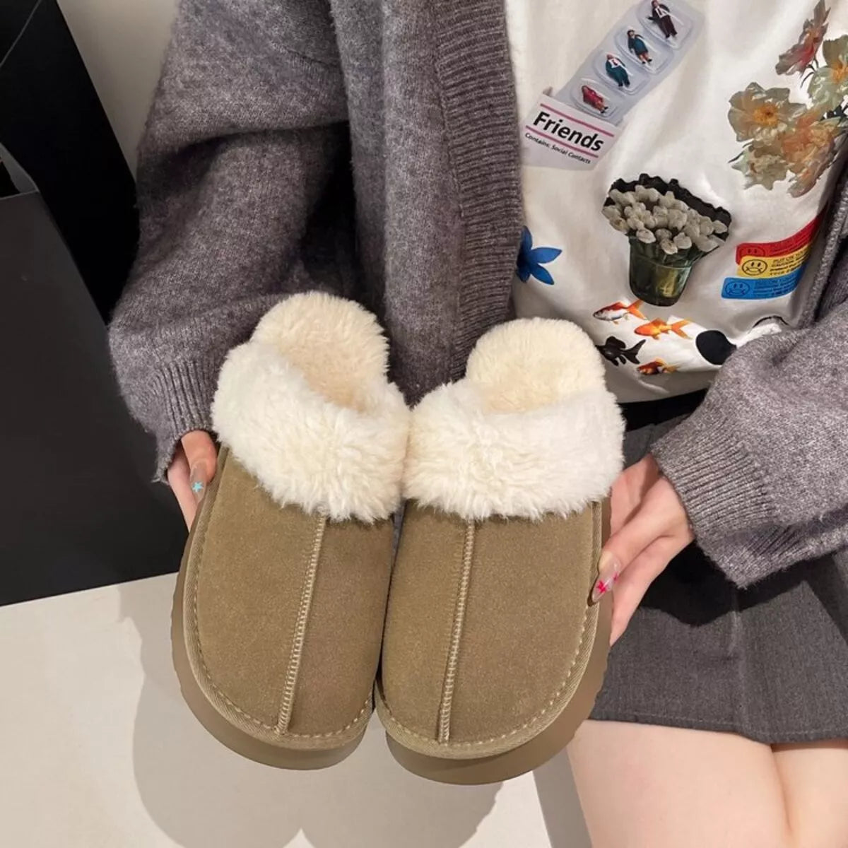 Round Toe Platform Slippers - Lilixa.store