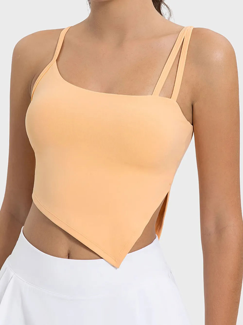 Millennia Slit Asymmetrical Neck Active Cami - Lilixa.store