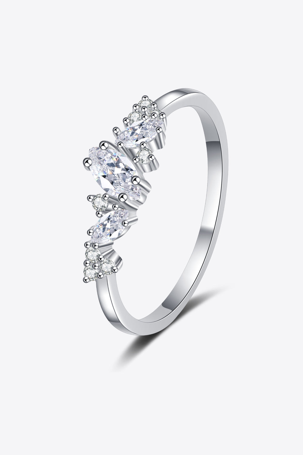 Adored Moissanite Rhodium-Plated Ring - Lilixa.store