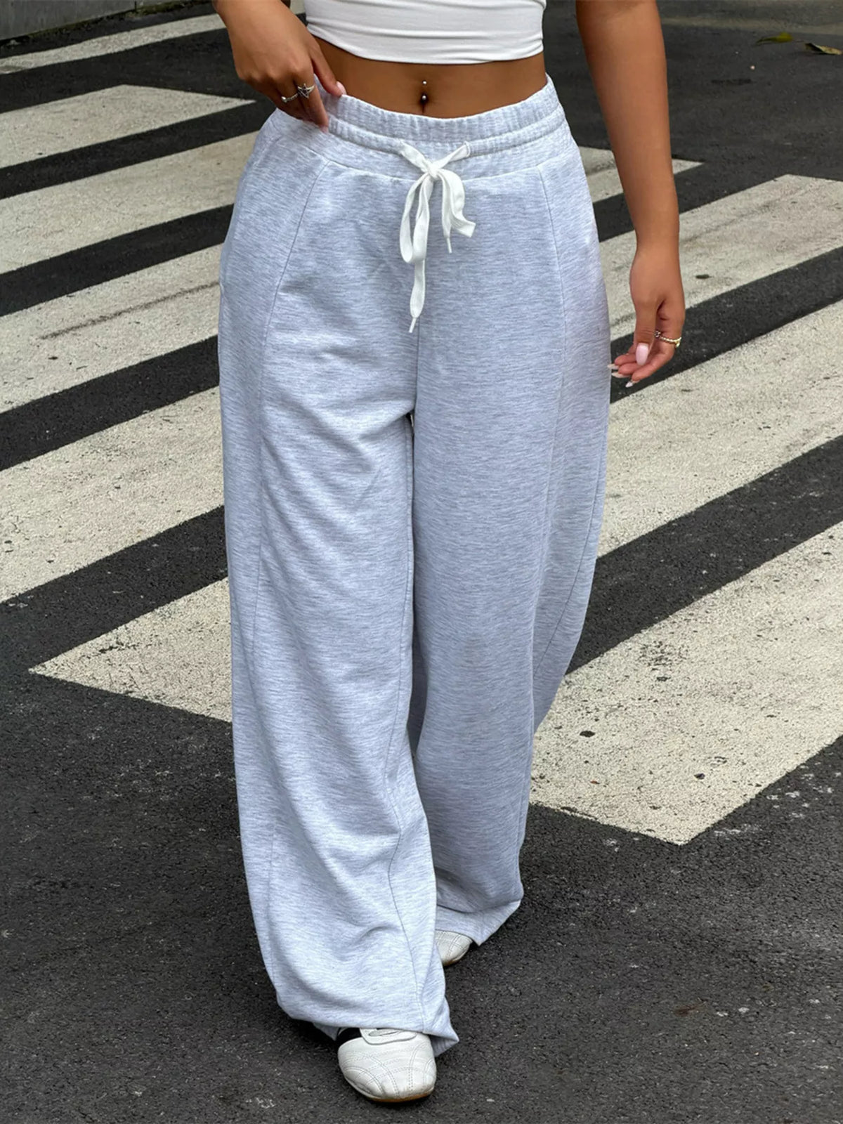 Drawstring Wide-Leg Pants