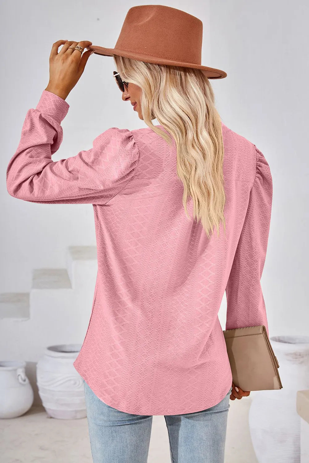Notched Long Sleeve T-Shirt - Lilixa.store