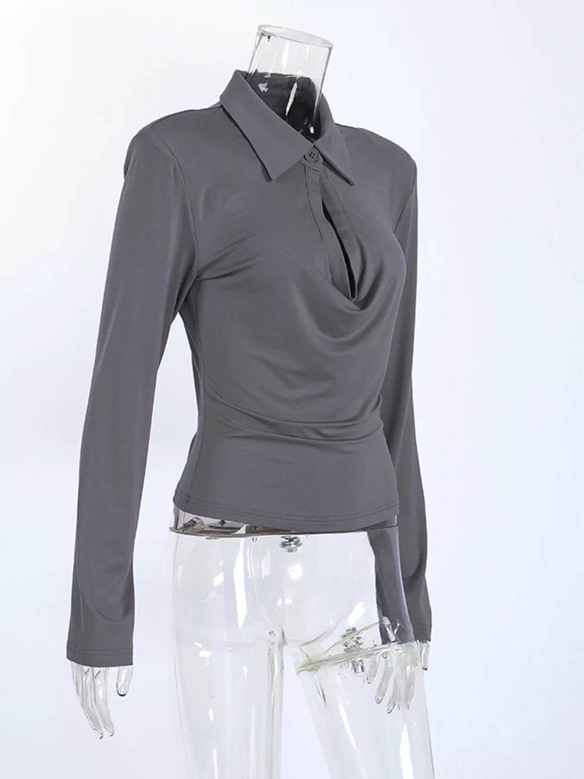 Long-Sleeve Slim-Fit T-Shirt with Cutout Detail