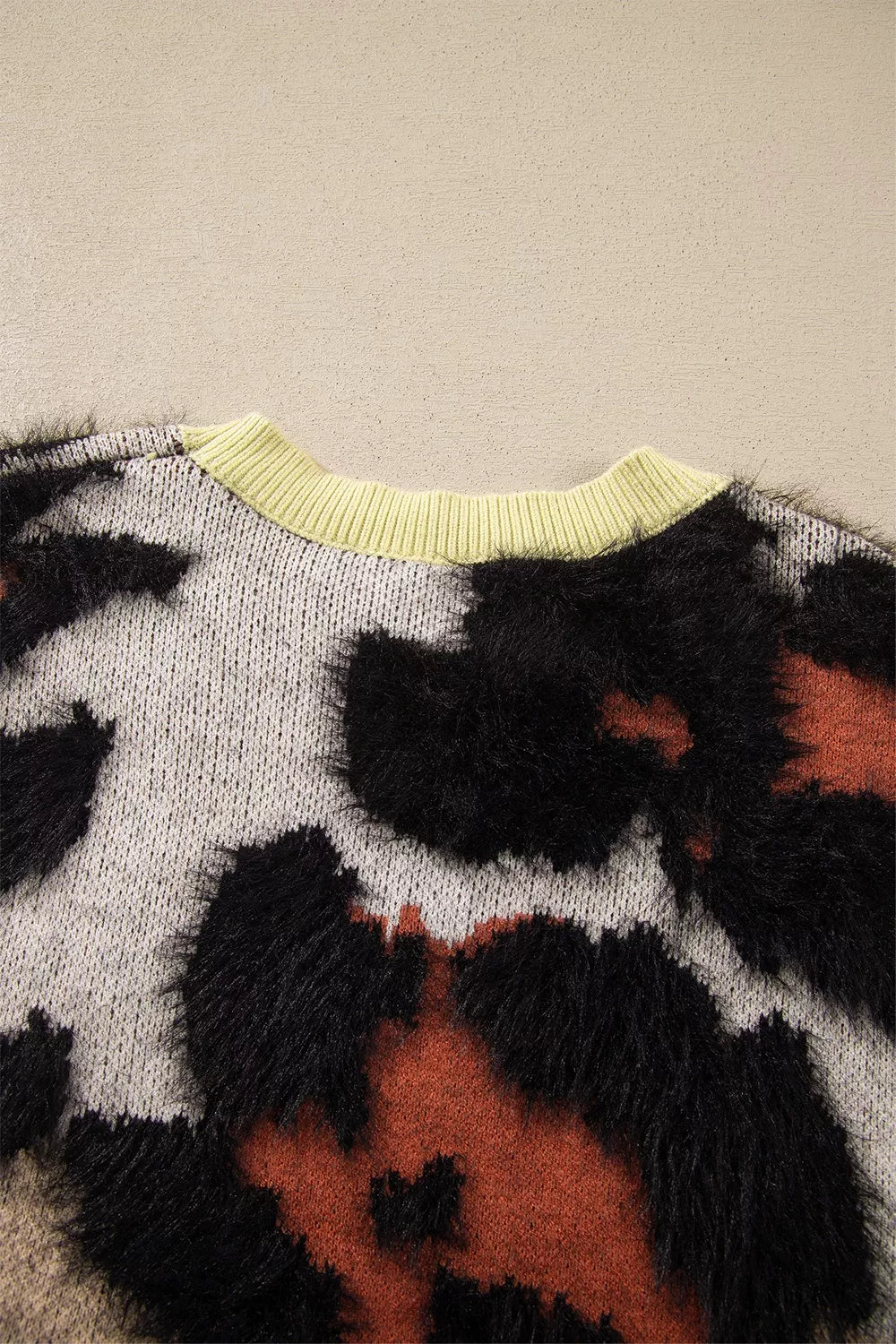 Leopard Print Drop Shoulder Long Sleeve Round Neck Sweater - Lilixa.store
