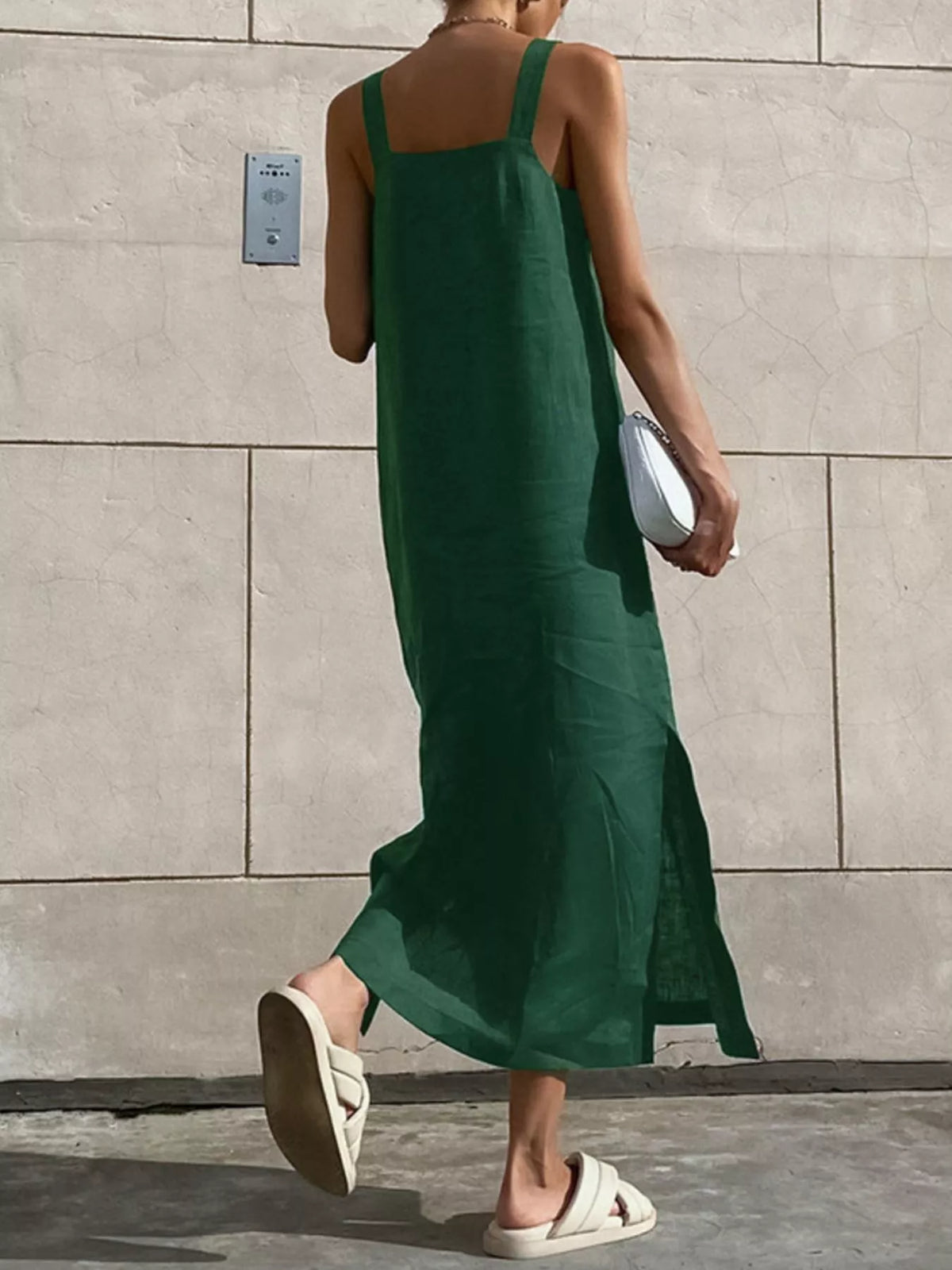 Side Slit Sleeveless Midi Dress, view 3