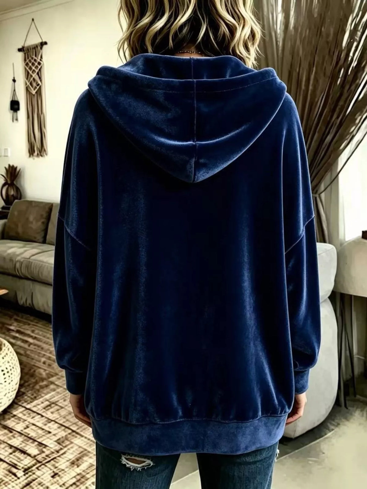 Full Size Casual Button-Down Hooded Outerwear Plus Size, view 2