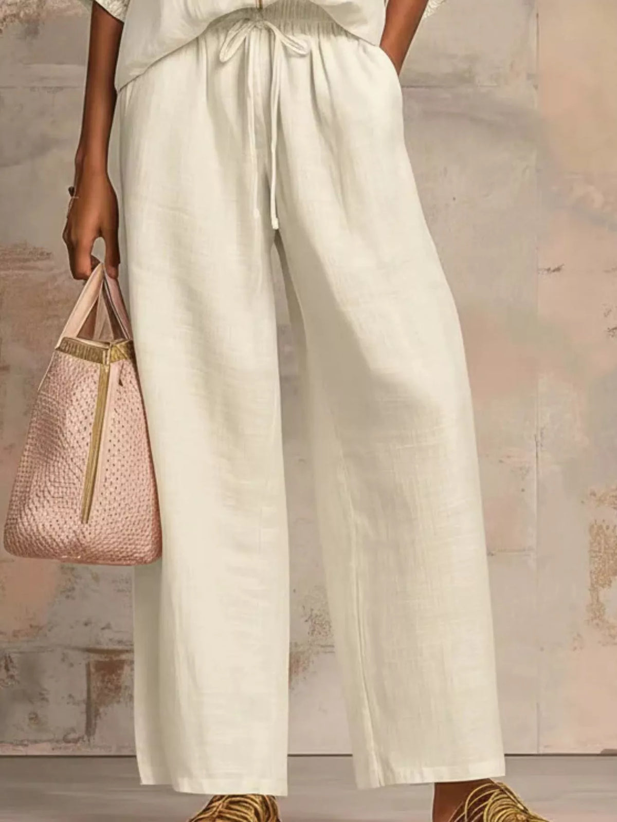 Full Size Zip-Front Top and Wide-Leg Pants Set Plus Size - Lilixa.store