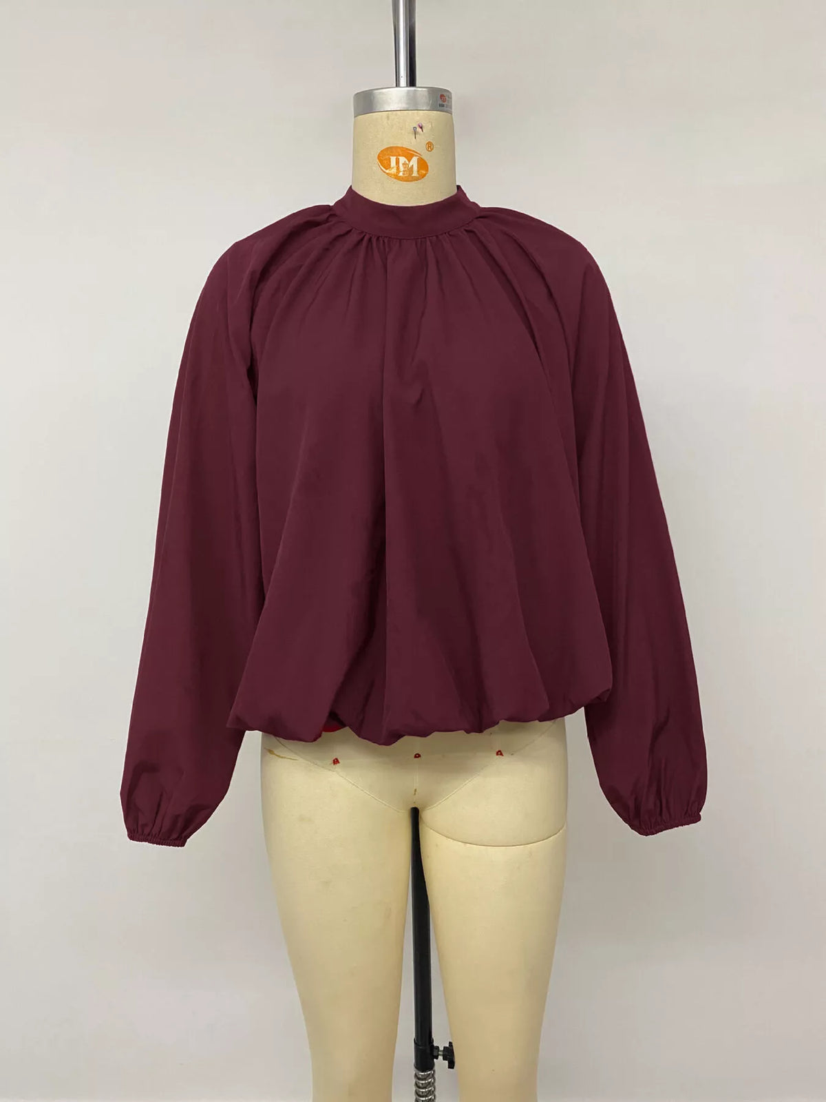 Tie Back Balloon Sleeve Blouse in Fuchsia Pink, view 8
