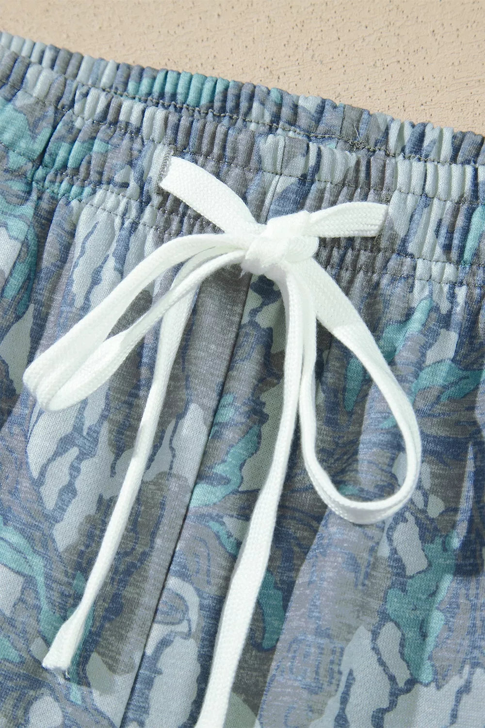 Multicolour Abstract Botanical Print Top and Drawstring Pants Set - Lilixa.store