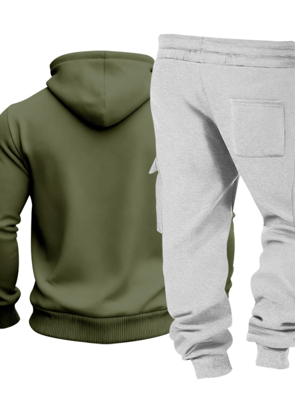Men's Full Size Kangaroo Pocket Hoodie and Sweatpants Two-Piece Set Plus Size