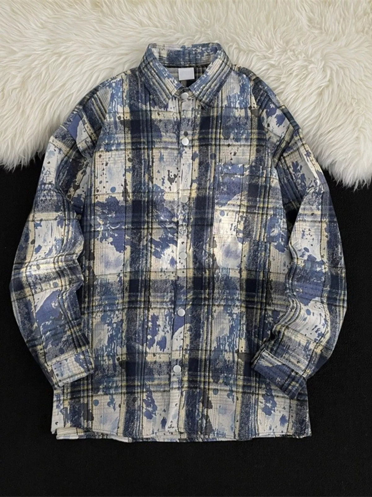 Men's Plus Size Plaid Button Up Casual Shacket - Lilixa.store