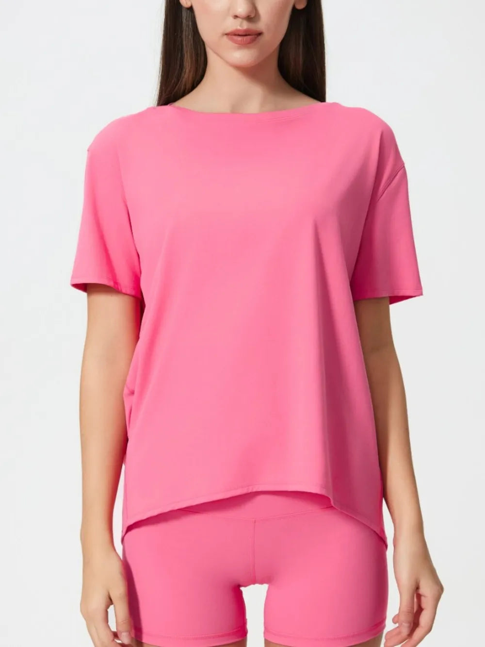 Millennia Round Neck Short Sleeve Active T-Shirt - Lilixa.store