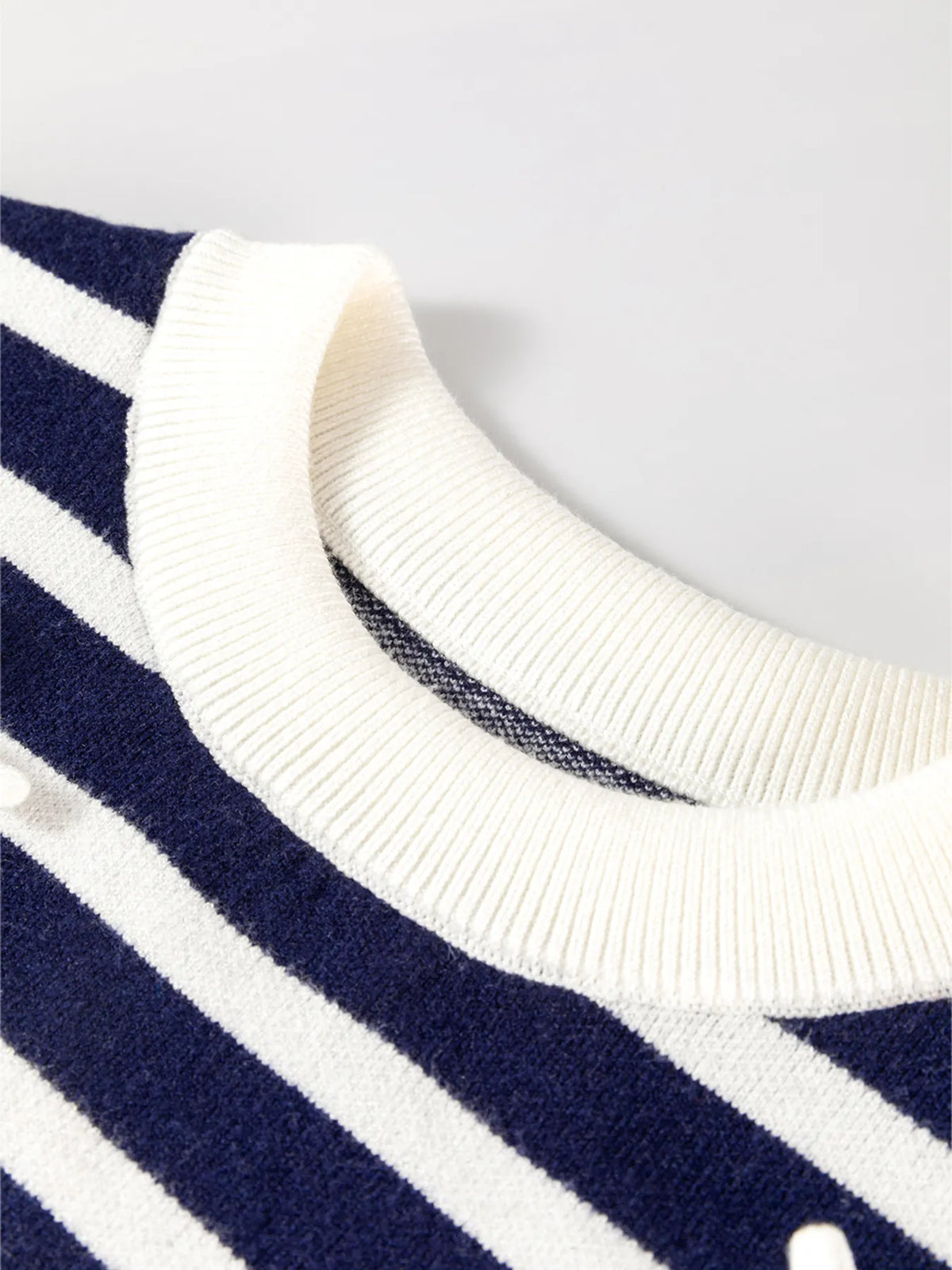 Stripe Knitted Bow Decor Sweater Vest, view 4