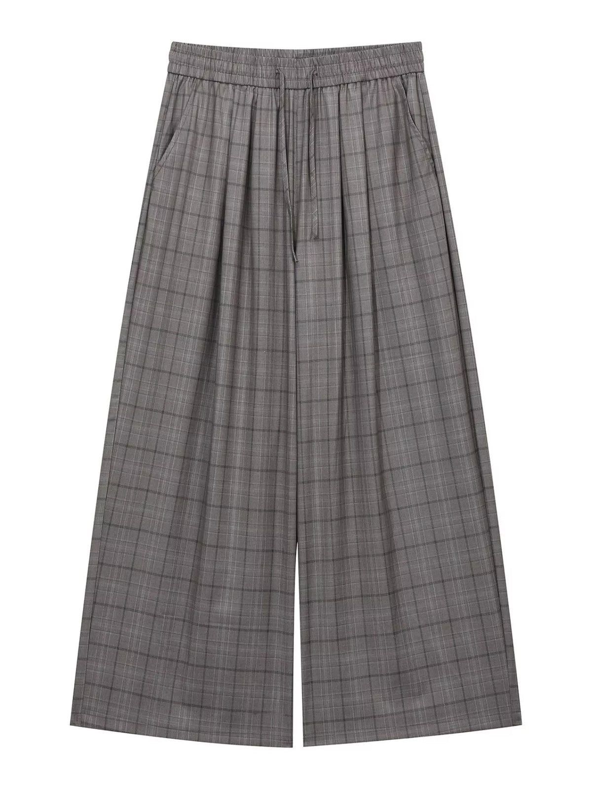Men's Plaid Wide-Leg Pants