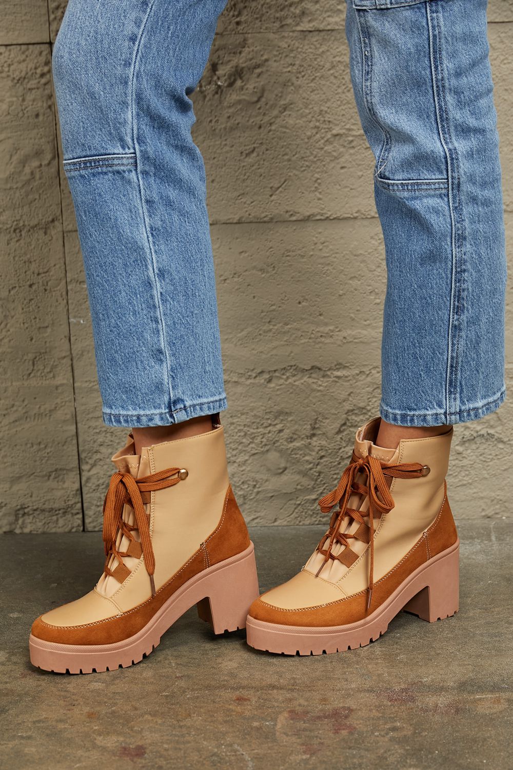 East Lion Corp Lace Up Lug Booties - Lilixa.store