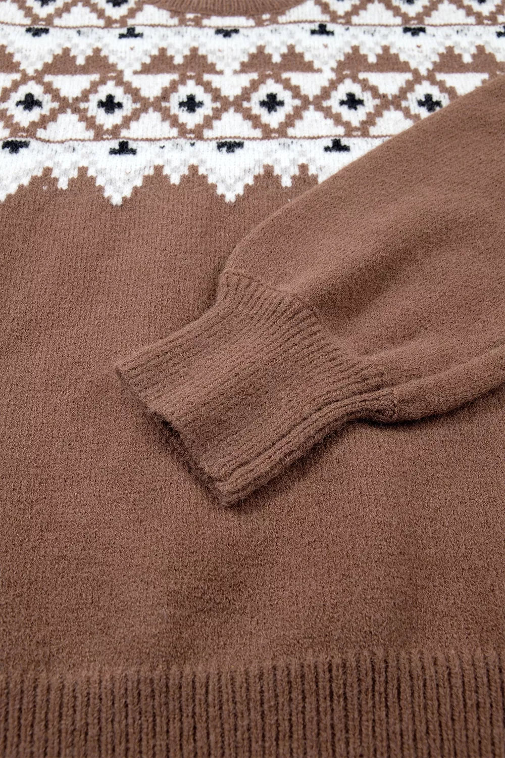 Geometric Print Drop Shoulder Casual Pullover Sweater