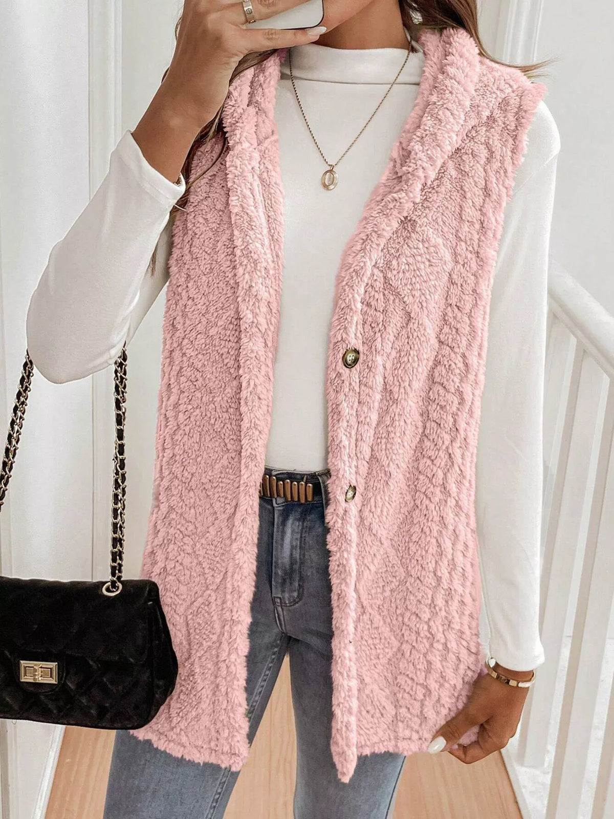 Cozy Sherpa Fleece Hooded Vest Coat - Lilixa.store
