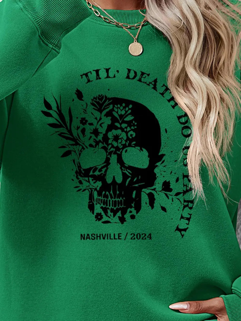 Graphic Round Neck Dropped Shoulder Sweatshirt - Lilixa.store