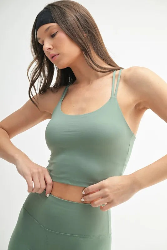 MONO B Venice Cloud Light Crisscross Sports Bra - Lilixa.store