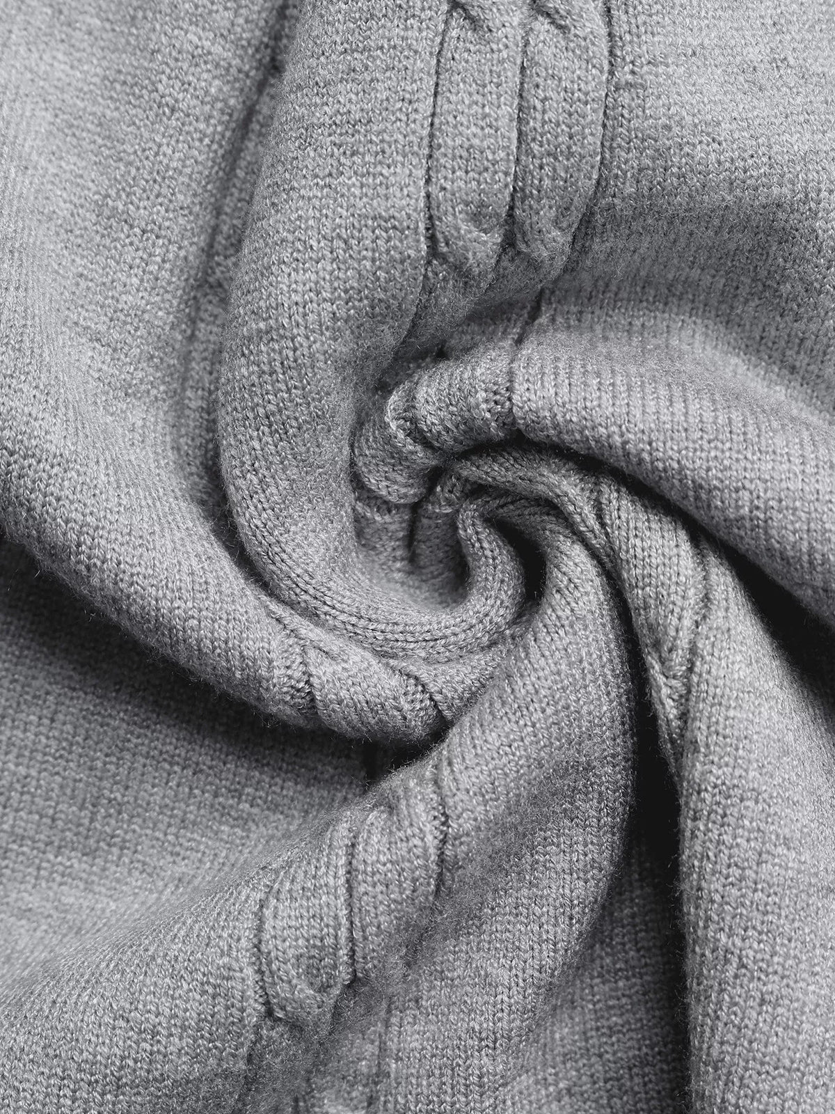 Cable Knit A-Line Sweater Dress in Gray, view 8