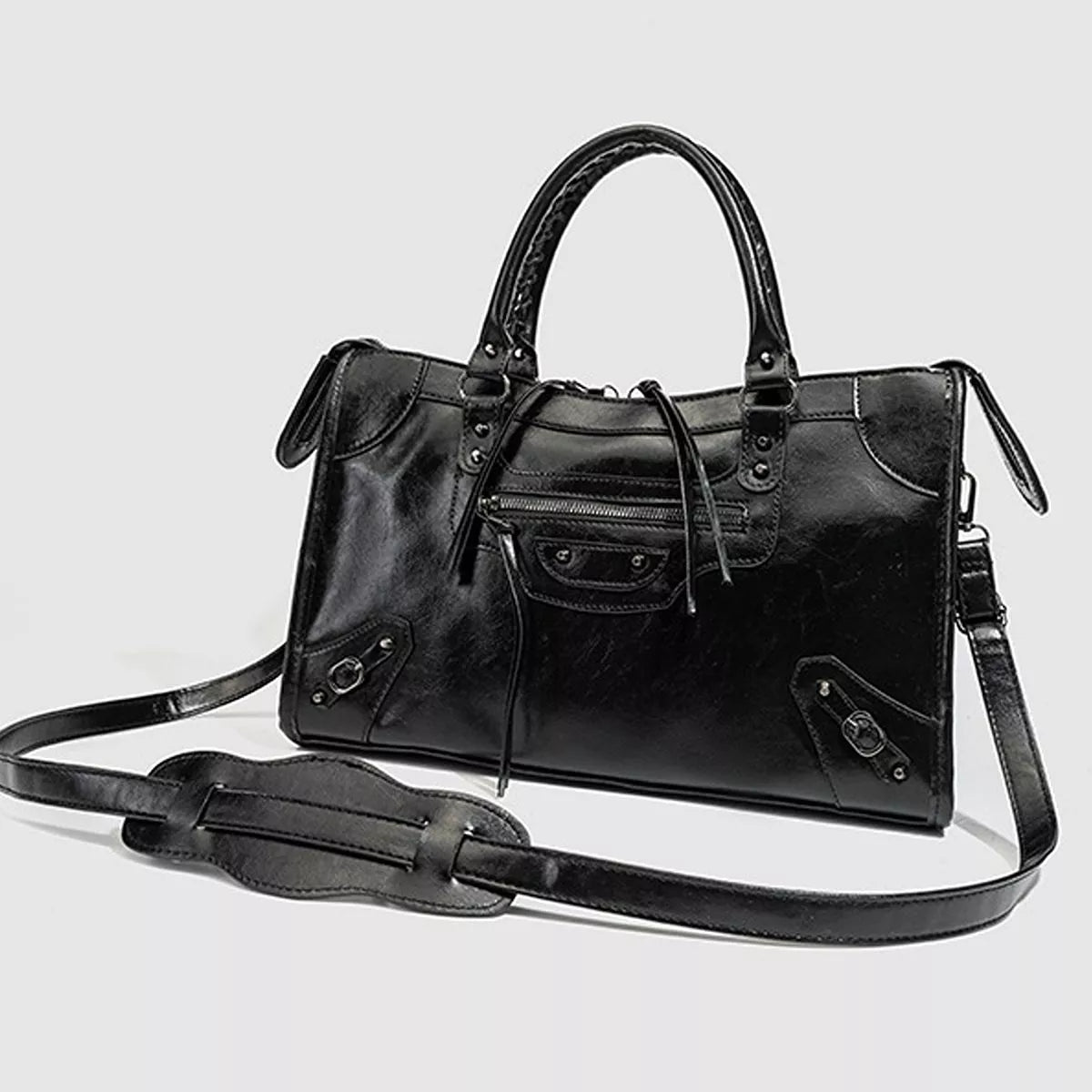 PU Leather Handbag with Top Handle