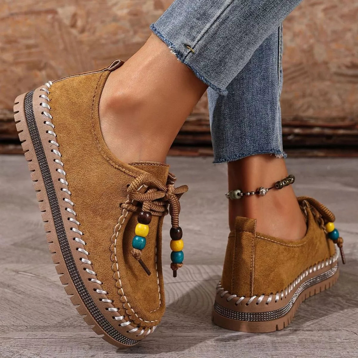 Round Toe Platform Loafers, view 3
