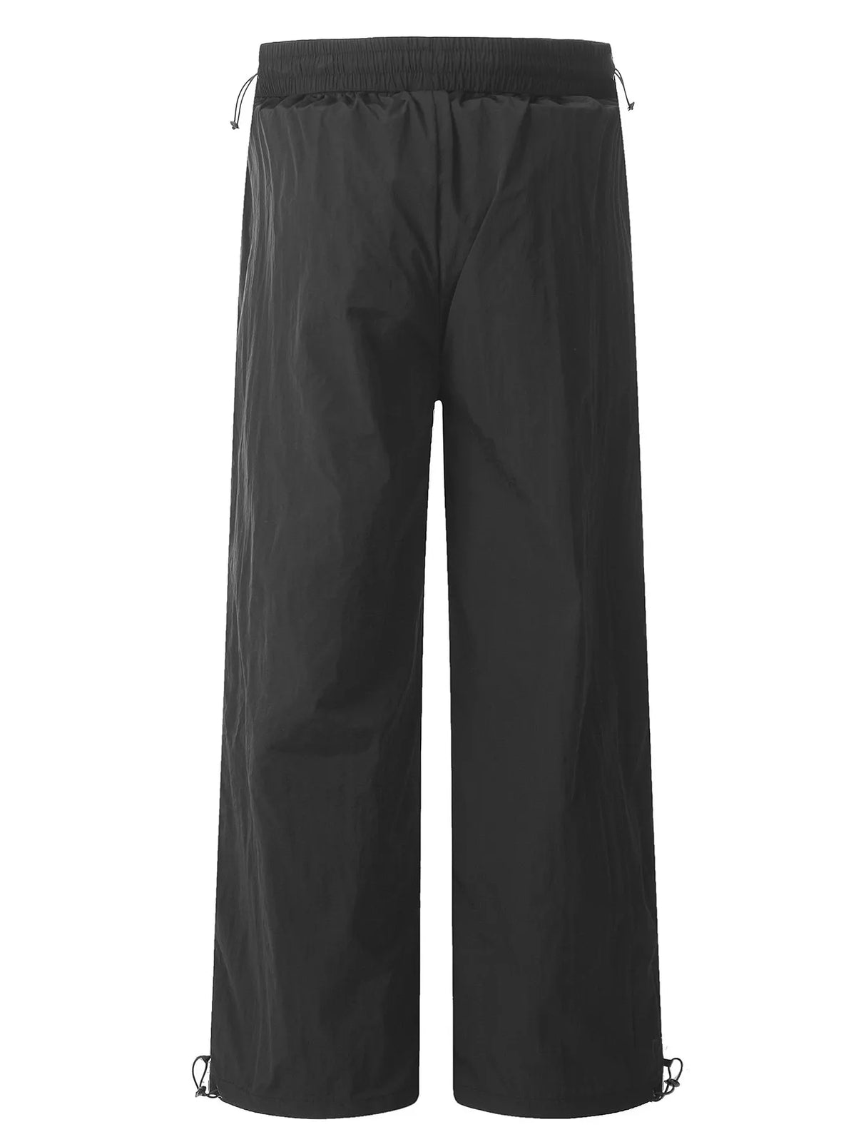 Men's Lightweight Wide-Leg Drawstring Pants in Black, view 9