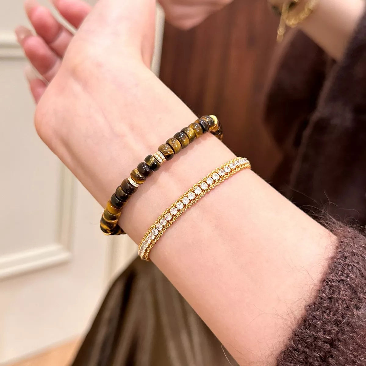 Tiger's Eye Beaded Bracelet - Lilixa.store