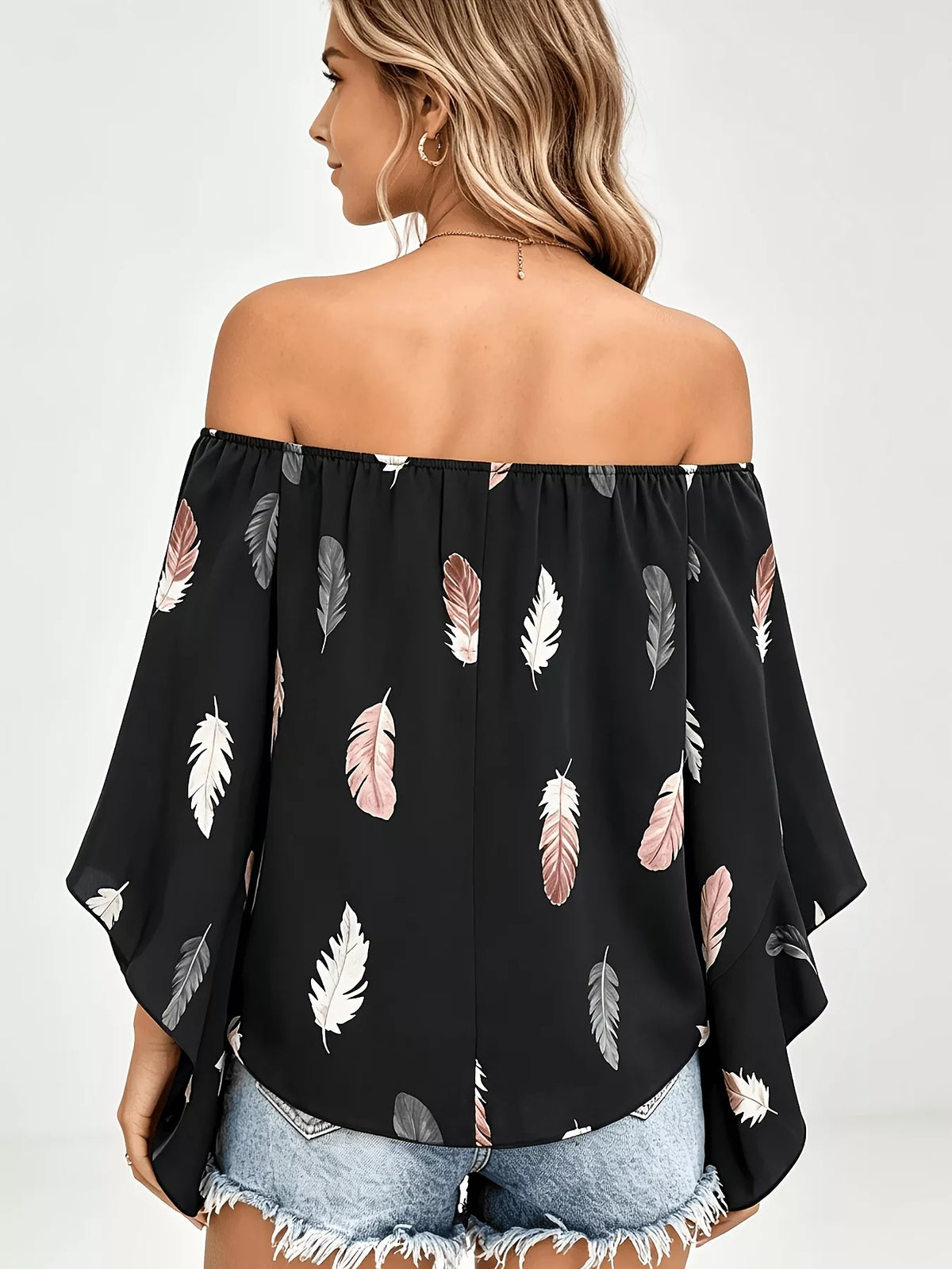 Printed Off Shoulder Blouse, view 12