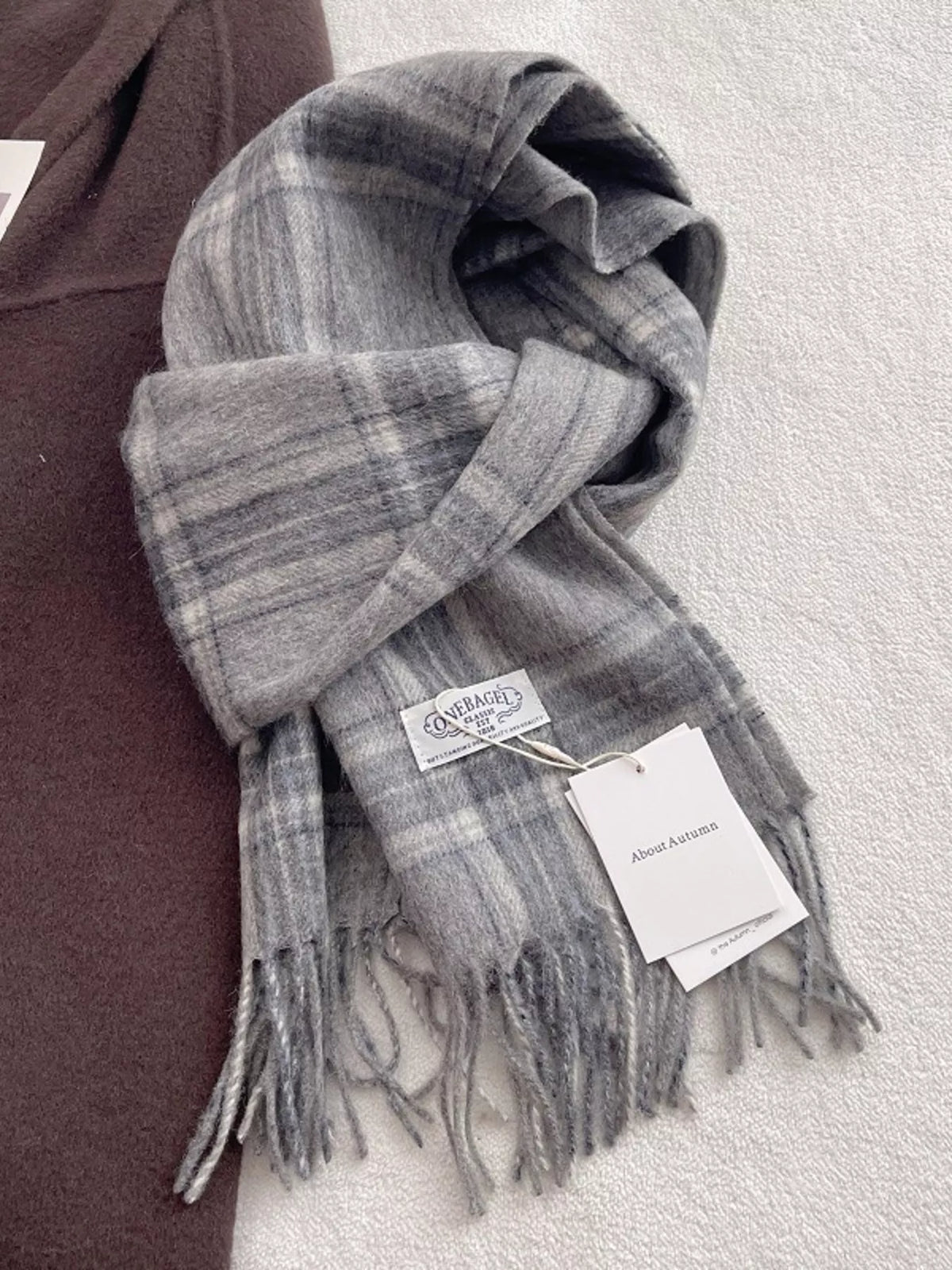 100% Wool Plaid Fringe Scarf - Lilixa.store