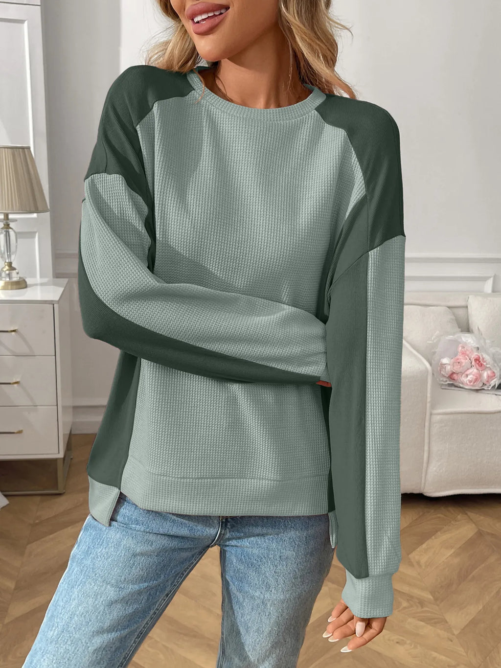 Color Block Long Sleeve Sweatshirt - Lilixa.store