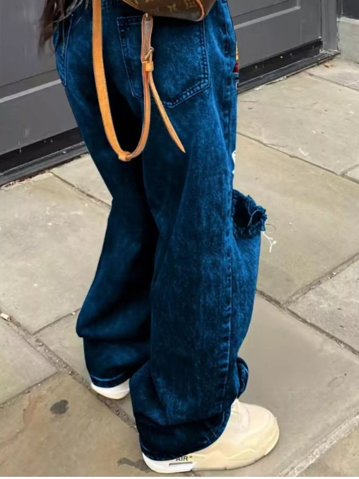 Full Size Distressed Wide-Leg Jeans Plus Size - Lilixa.store