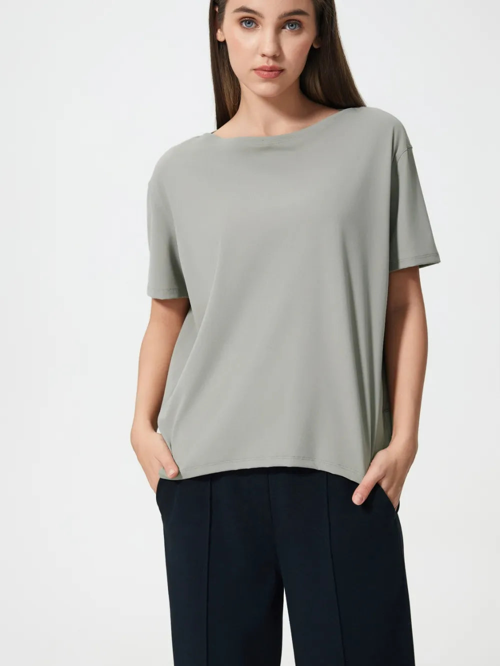 Millennia Round Neck Short Sleeve Active T-Shirt - Lilixa.store
