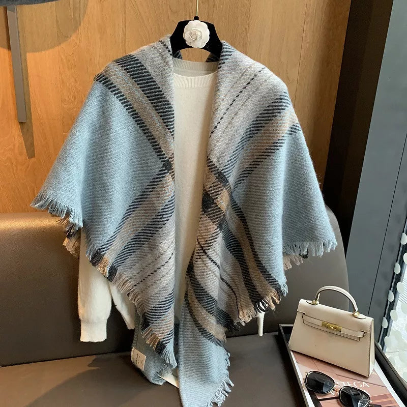 Raw Hem Plaid Scarf - Lilixa.store