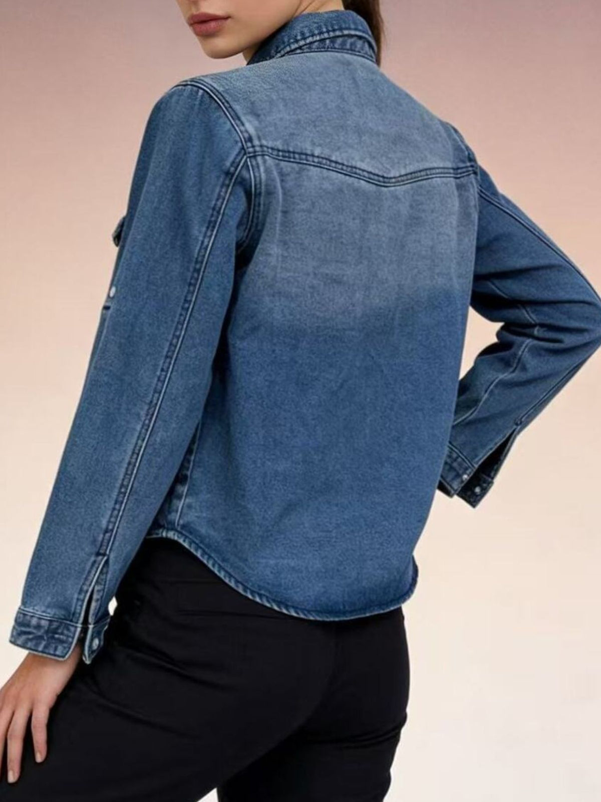 Button Down Classic Western Style Denim Top - Lilixa.store