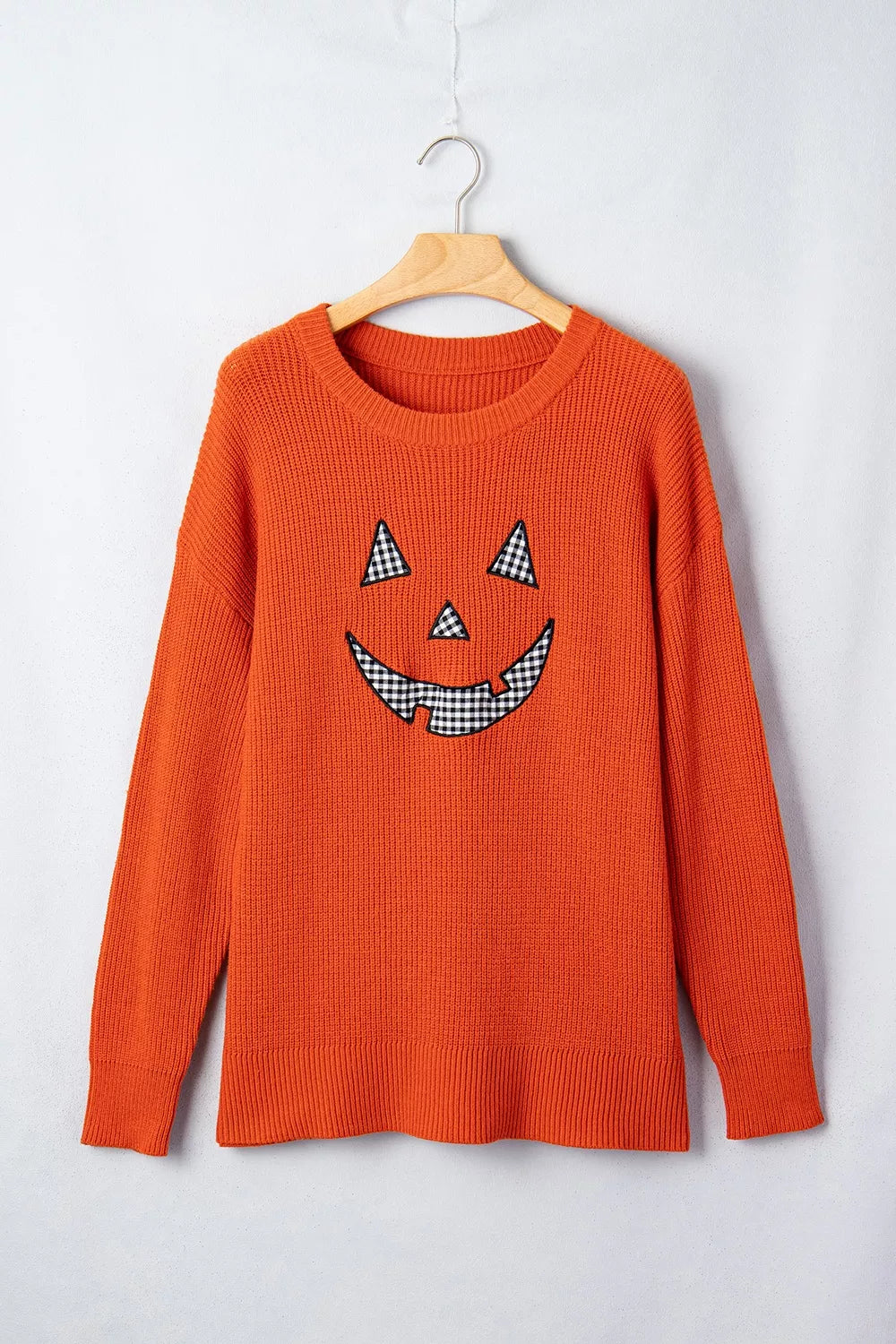 Drop Shoulder Long Sleeve Round Neck Halloween Sweater - Lilixa.store