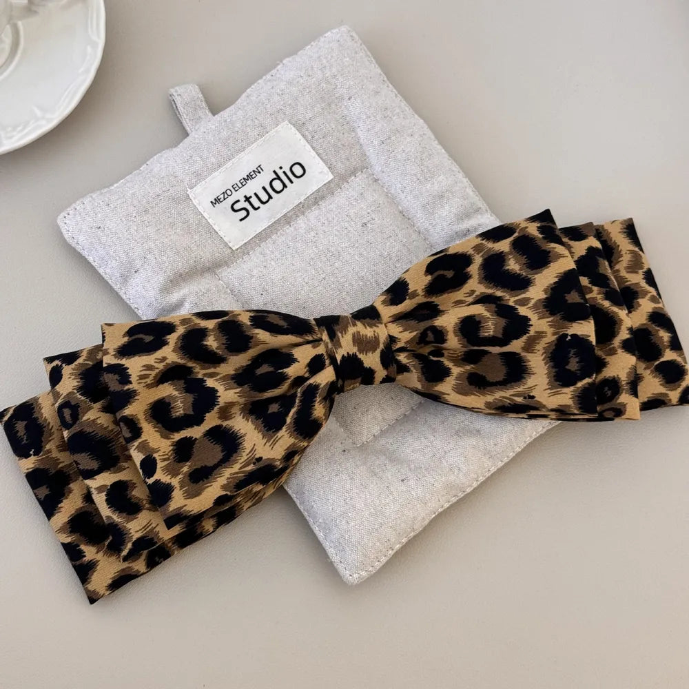 2 Piece Leopard Bow Hair Clip - Lilixa.store