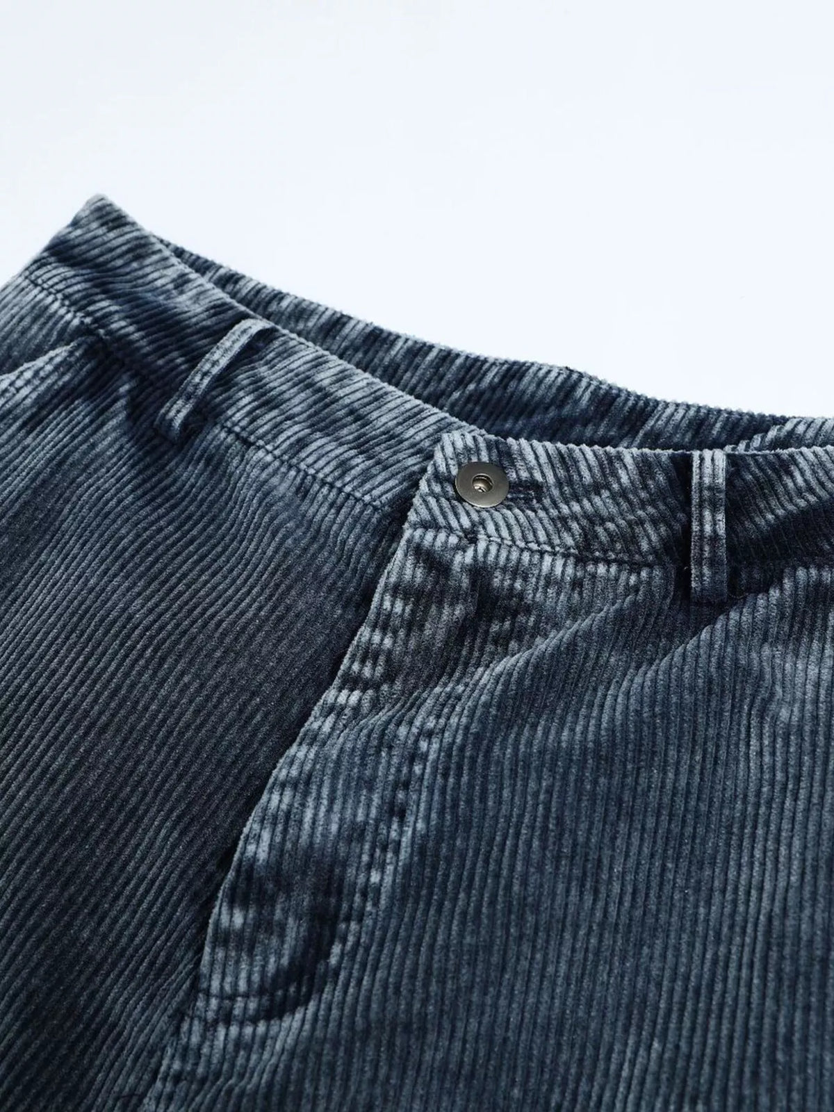Men's Corduroy Cargo Pants with Multiple Pockets in Blue, view 7